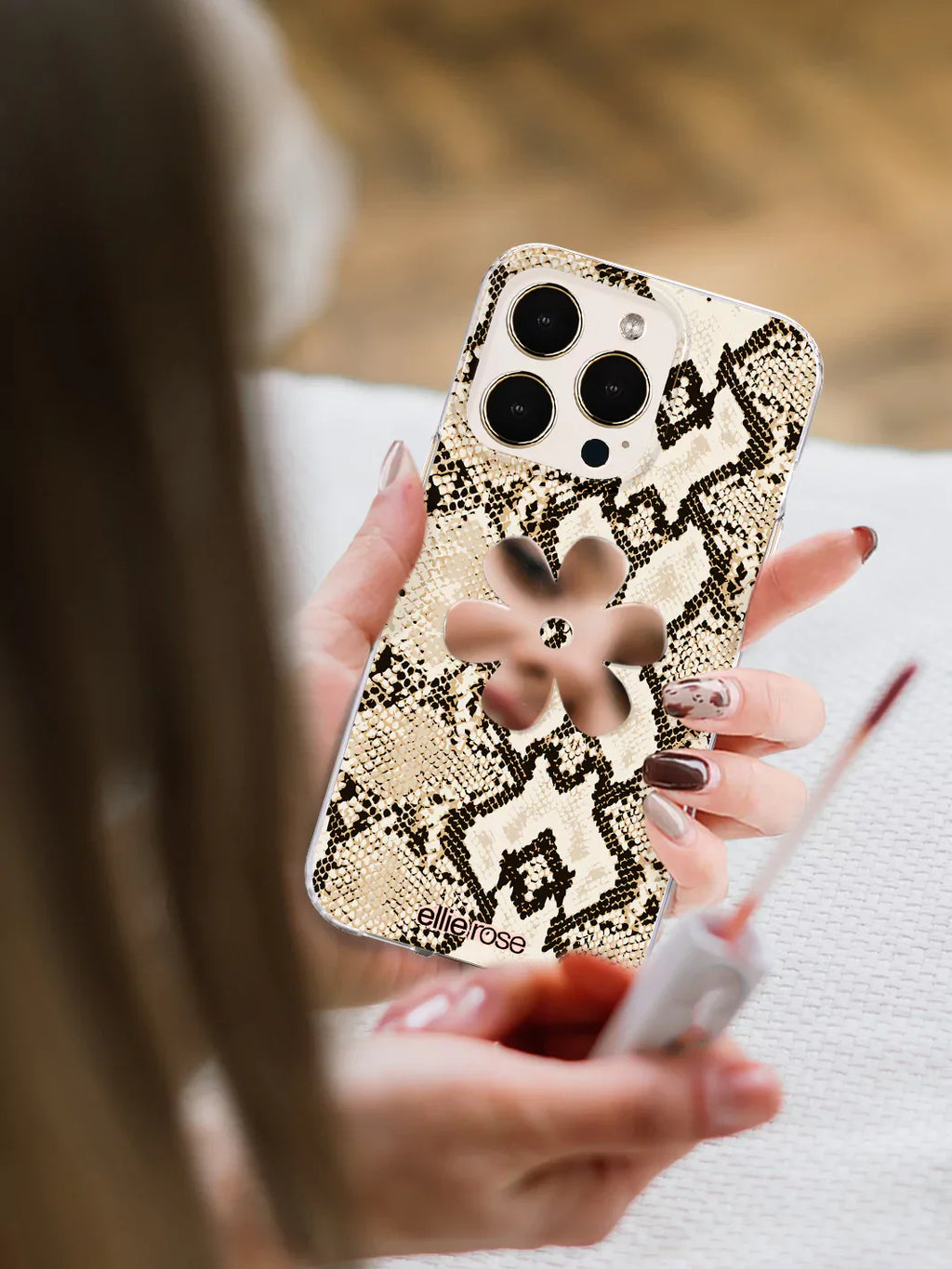 Stick-On Mirror Phone Decal - Flower