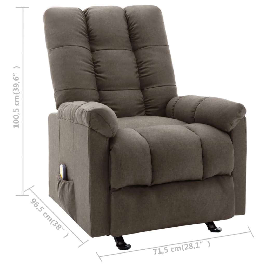 vidaXL Massage Recliner Electric Massaging Recliner Chair for Elderly Fabric