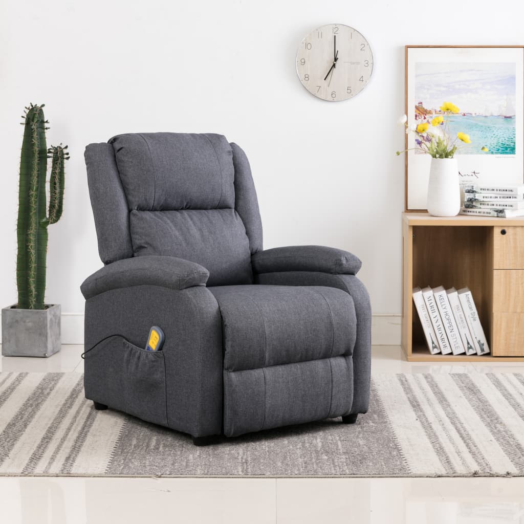 vidaXL Massage Recliner Chair Electric Push Cozy Chair for Elderly Fabric