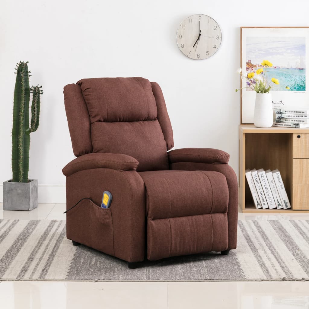 vidaXL Massage Recliner Chair Electric Push Cozy Chair for Elderly Fabric