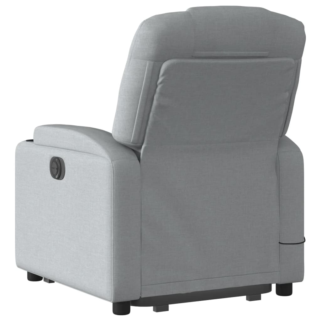 vidaXL Stand up Massage Recliner Chair Light Gray Fabric