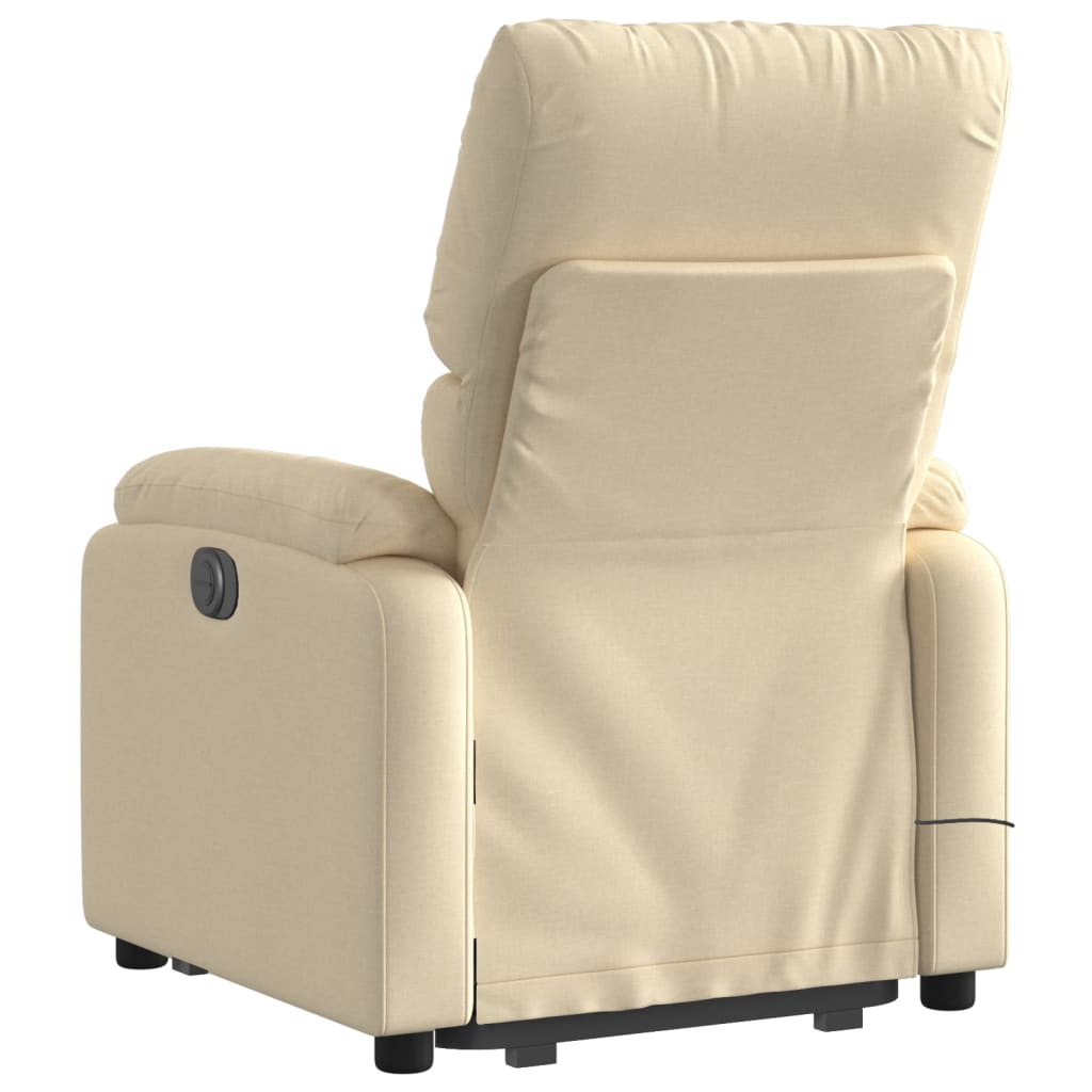 vidaXL Electric Stand up Massage Recliner Chair Cream Fabric