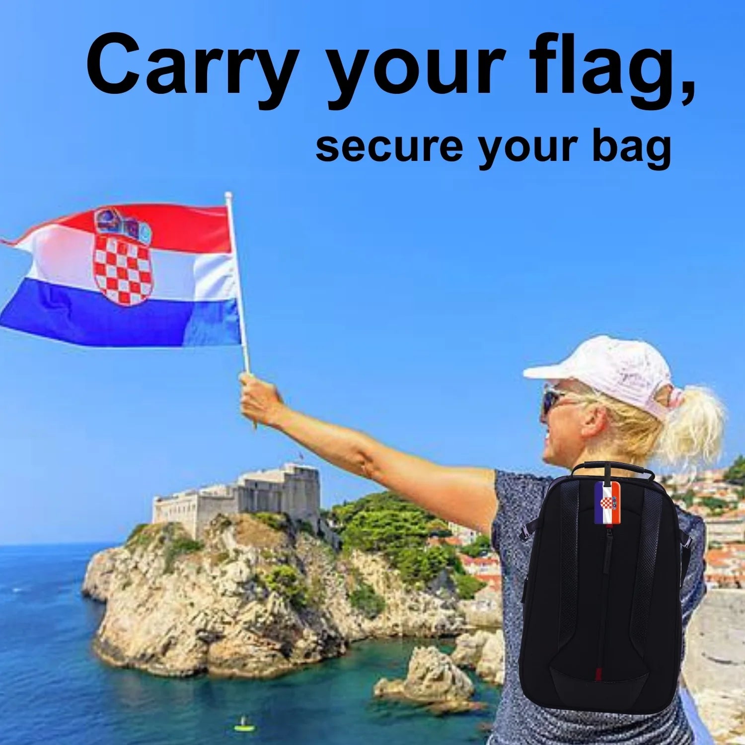 Smart Bag Security Tag -  Croatia Flag [Pack 2]