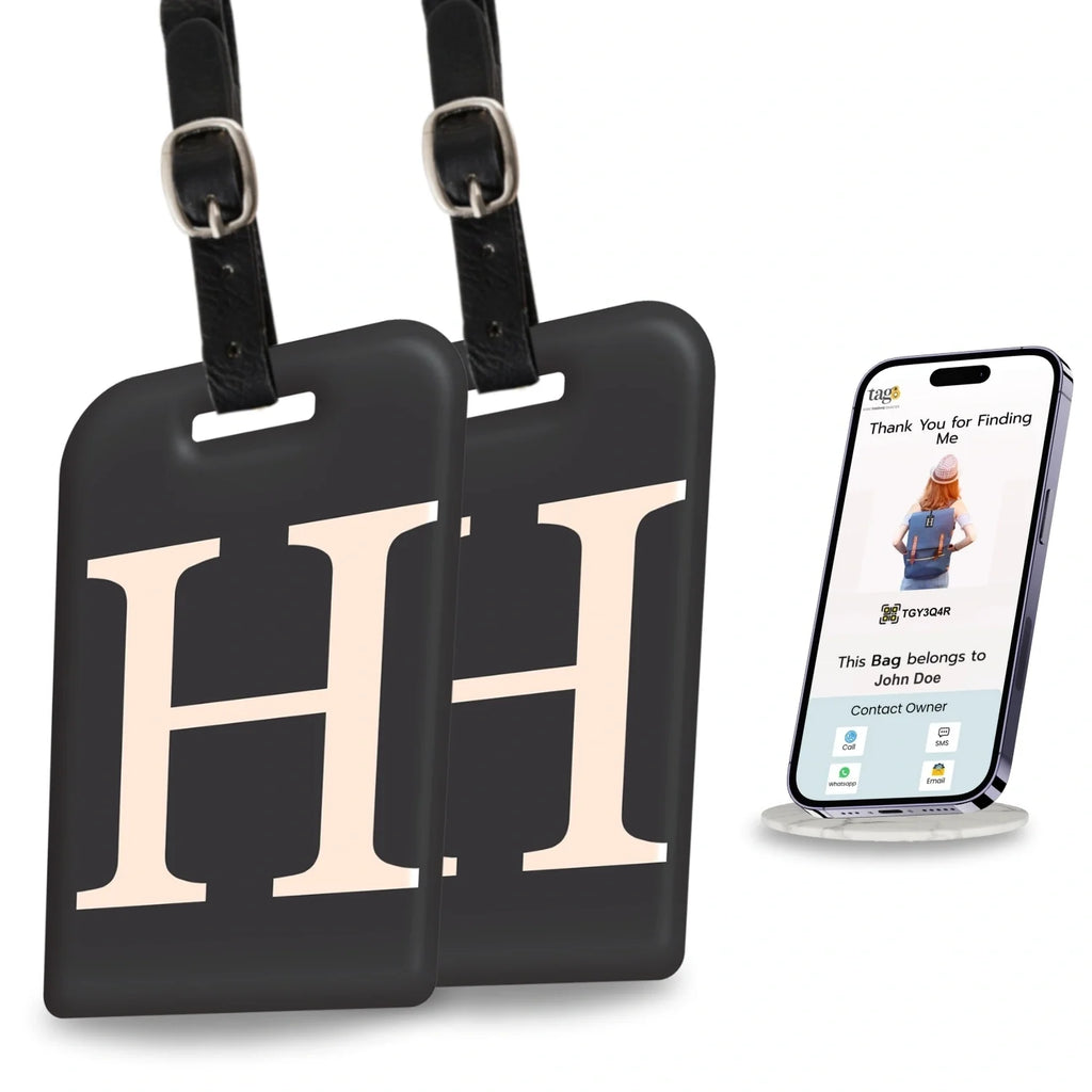 Initials Bag tag H  [pack 2]