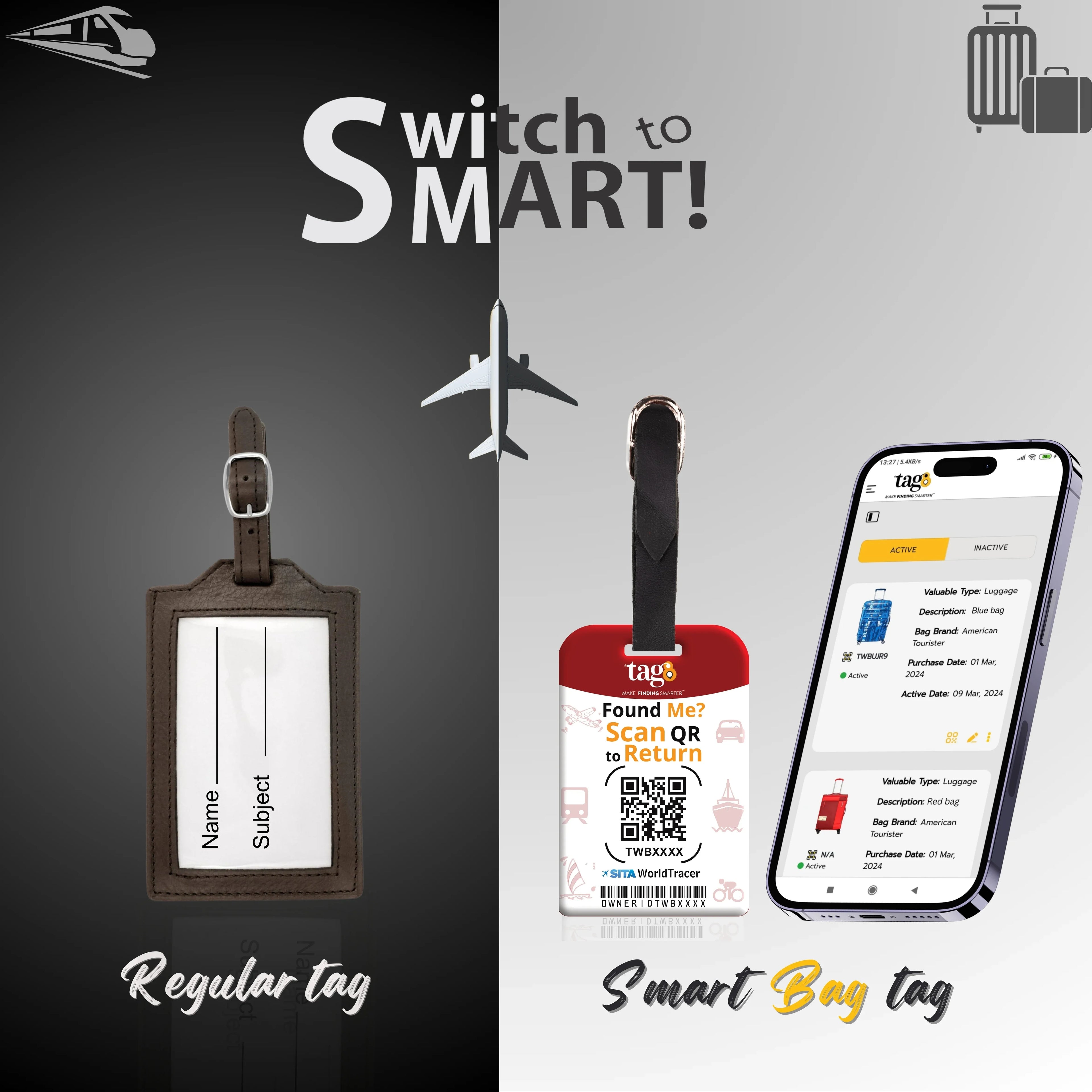 Smart Bag Security Tag - Spain Flag [Pack 2]