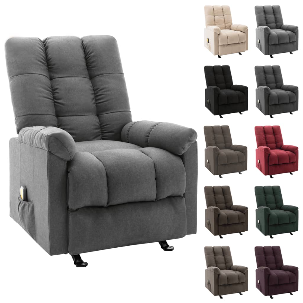 vidaXL Massage Recliner Electric Massaging Recliner Chair for Elderly Fabric